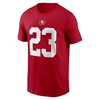 San Francisco 49ers Christian McCaffrey Red Name & Number Nike T-Shirt