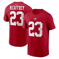 San Francisco 49ers Christian McCaffrey Red Name & Number Nike T-Shirt