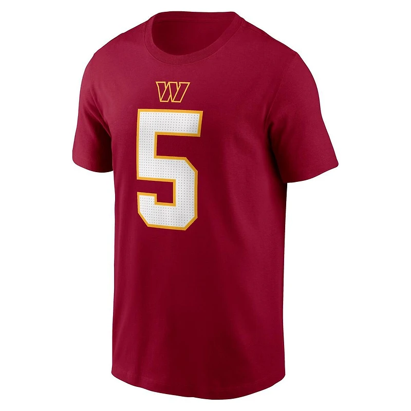 Washington Commanders Jayden Daniels Red Name & Number Nike T-Shirt