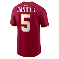 Washington Commanders Jayden Daniels Red Name & Number Nike T-Shirt