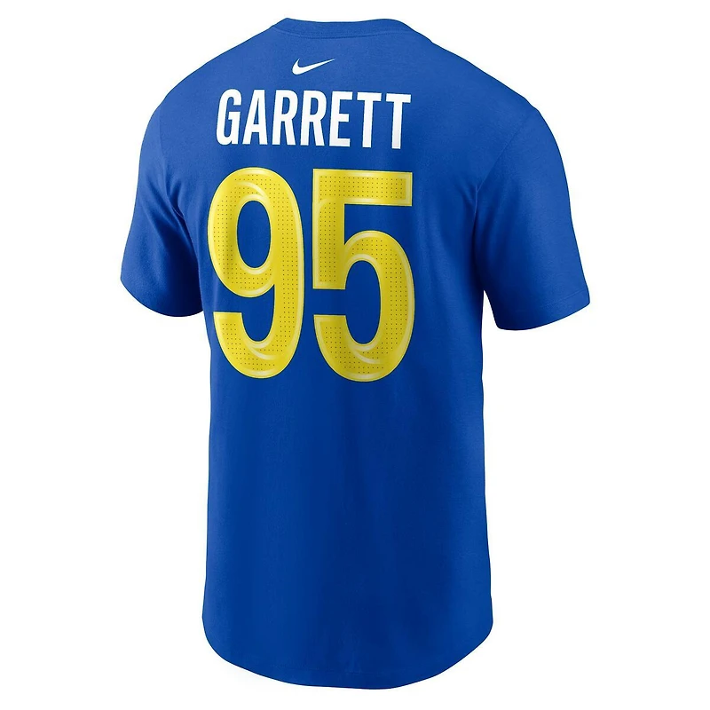 Los Angeles Rams Myles Garrett Royal Name & Number Nike T-Shirt
