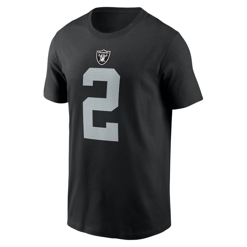 Las Vegas Raiders Ashton Jeanty Black Name & Number Nike T-Shirt