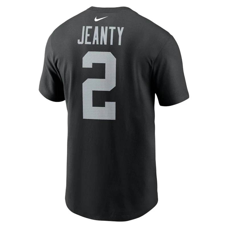Las Vegas Raiders Ashton Jeanty Black Name & Number Nike T-Shirt