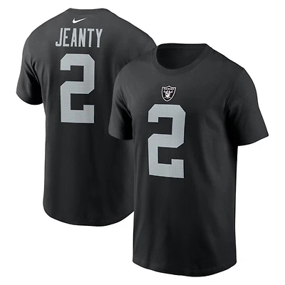 Las Vegas Raiders Ashton Jeanty Black Name & Number Nike T-Shirt