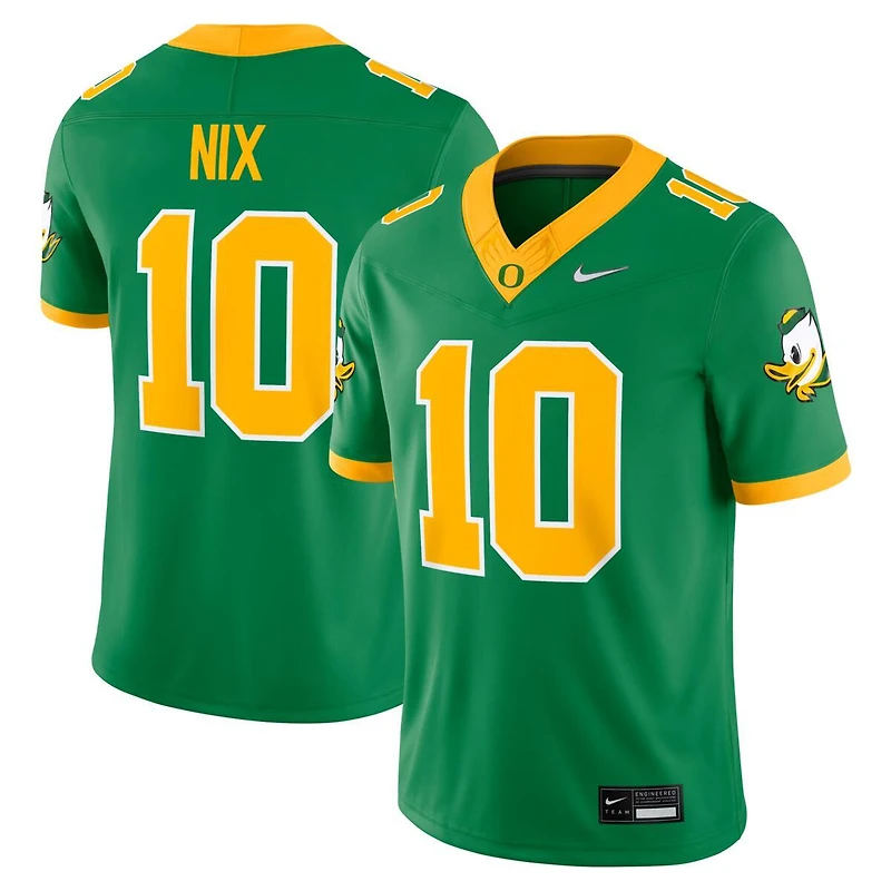Oregon Ducks Bo Nix Apple Green NCAA Nike Dri-Fit Game Jersey