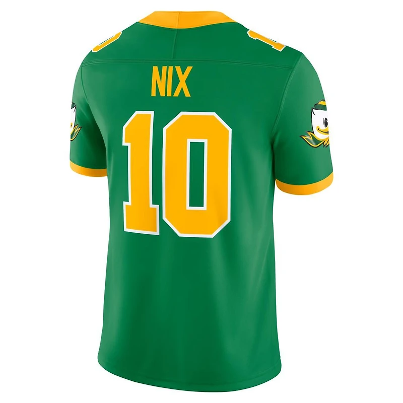 Oregon Ducks Bo Nix Apple Green NCAA Nike Dri-Fit Game Jersey