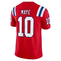 New England Patriots Drake Maye Red Alternate Nike Vapor F.U.S.E Stitched Limited Jersey