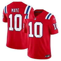 New England Patriots Drake Maye Red Alternate Nike Vapor F.U.S.E Stitched Limited Jersey