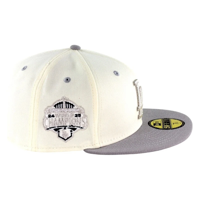 Los Angeles Dodgers Chrome and Grey Stars Back to Patch New Era 59FIFTY Fitted Hat