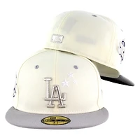 Los Angeles Dodgers Chrome and Grey Stars Back to Patch New Era 59FIFTY Fitted Hat