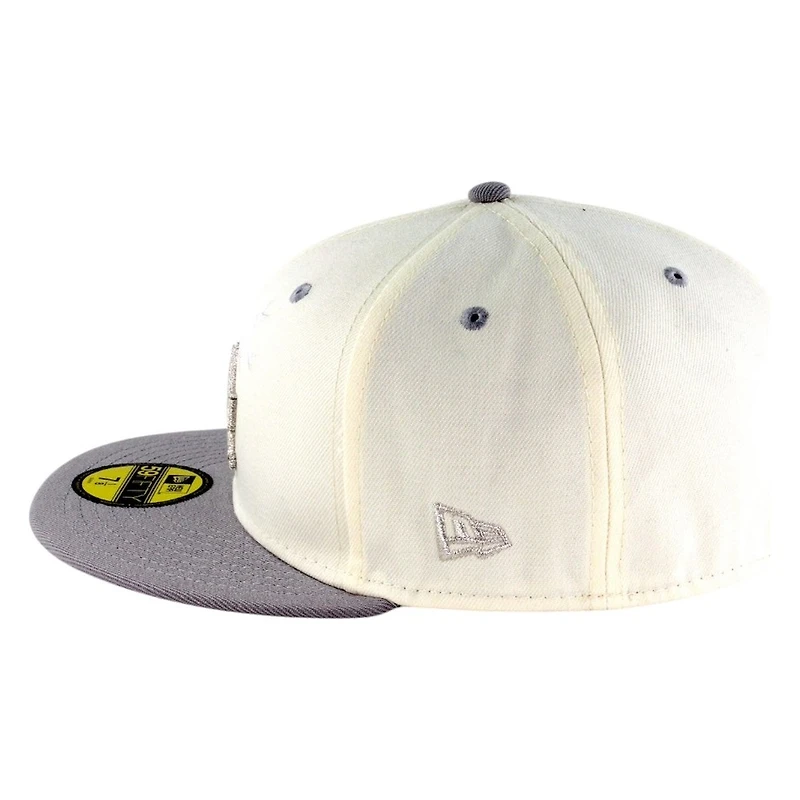 Los Angeles Dodgers Chrome and Grey Stars Back to Patch New Era 59FIFTY Fitted Hat