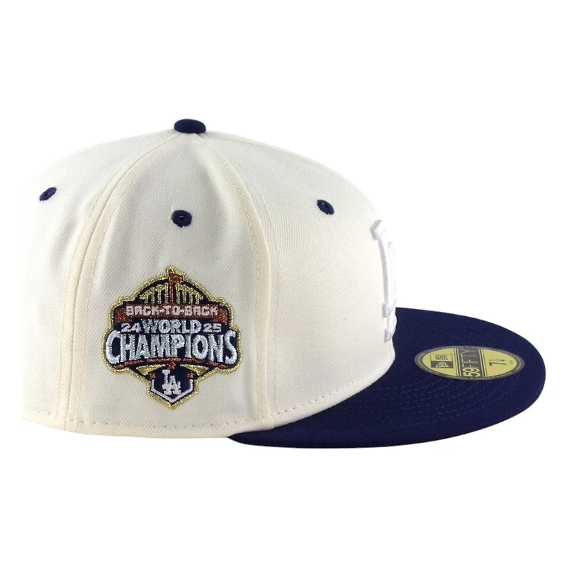 Los Angeles Dodgers Chrome and Blue Two Tone Stars Back to Patch New Era 59FIFTY Fitted Hat