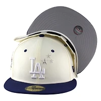 Los Angeles Dodgers Chrome and Blue Two Tone Stars Back to Patch New Era 59FIFTY Fitted Hat