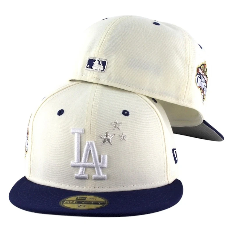 Los Angeles Dodgers Chrome and Blue Two Tone Stars Back to Patch New Era 59FIFTY Fitted Hat