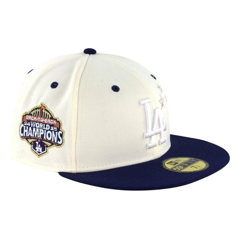 Los Angeles Dodgers Chrome and Blue Two Tone Stars Back to Patch New Era 59FIFTY Fitted Hat