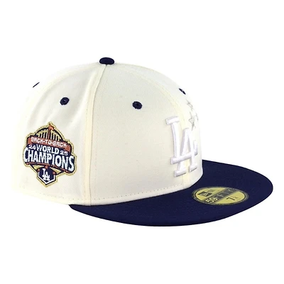 Los Angeles Dodgers Chrome and Blue Two Tone Stars Back to Patch New Era 59FIFTY Fitted Hat