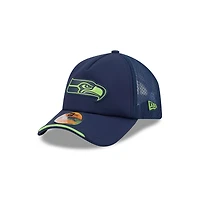 Seattle Seahawks Navy 2026 NFL Sideline New Era 9FORTY Apex Adjustable Trucker Hat