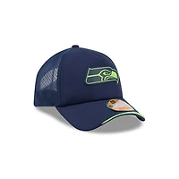 Seattle Seahawks Navy 2026 NFL Sideline New Era 9FORTY Apex Adjustable Trucker Hat