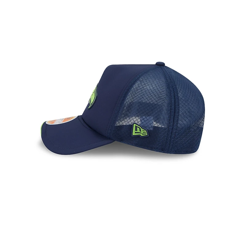 Seattle Seahawks Navy 2026 NFL Sideline New Era 9FORTY Apex Adjustable Trucker Hat