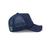 Seattle Seahawks Navy 2026 NFL Sideline New Era 9FORTY Apex Adjustable Trucker Hat