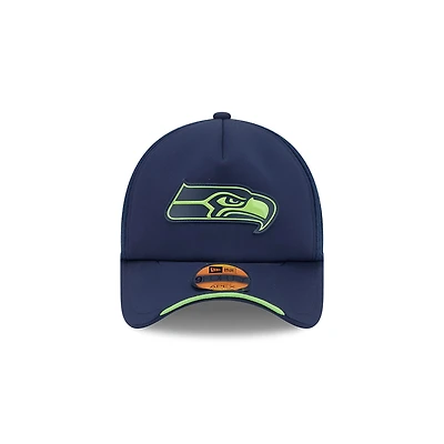 Seattle Seahawks Navy 2026 NFL Sideline New Era 9FORTY Apex Adjustable Trucker Hat