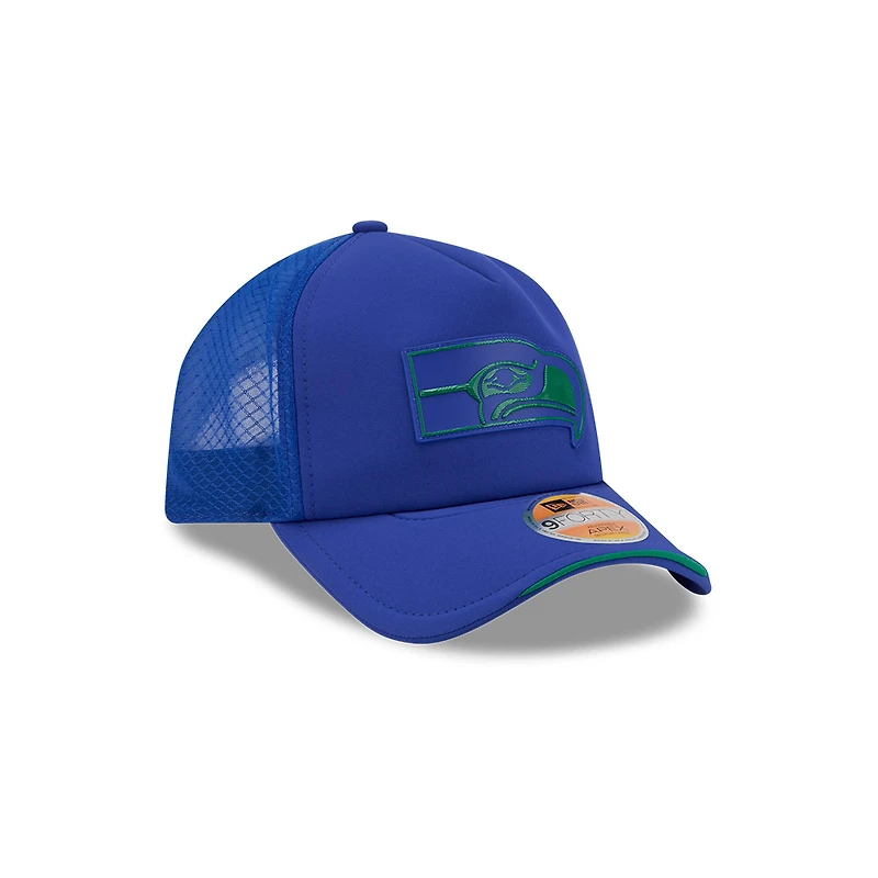 Seattle Seahawks Royal Blue 2026 NFL Sideline New Era 9FORTY Apex Adjustable Trucker Hat