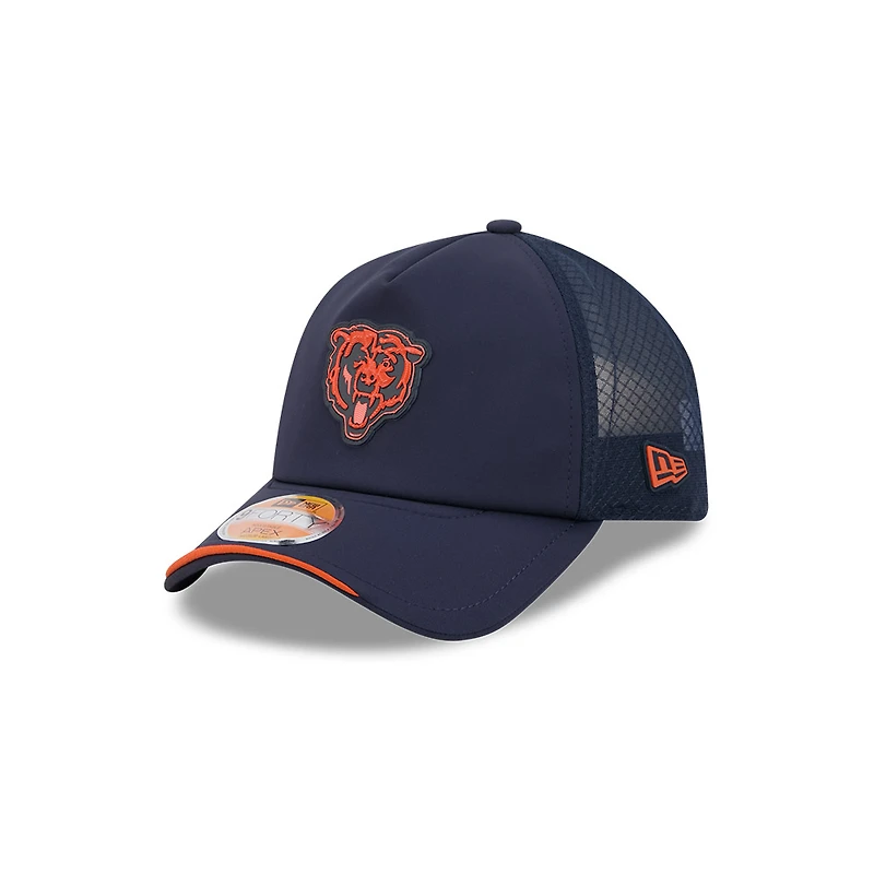 Chicago Bears Navy 2026 NFL Sideline New Era 9FORTY Apex Adjustable Trucker Hat