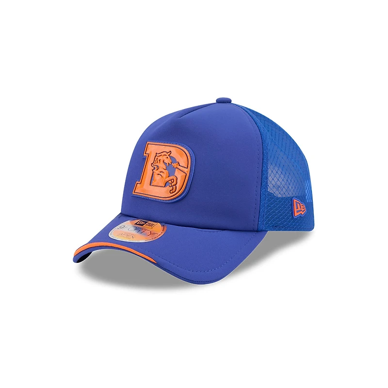 Denver Broncos Royal Blue 2026 NFL Sideline New Era 9FORTY Apex Adjustable Trucker Hat