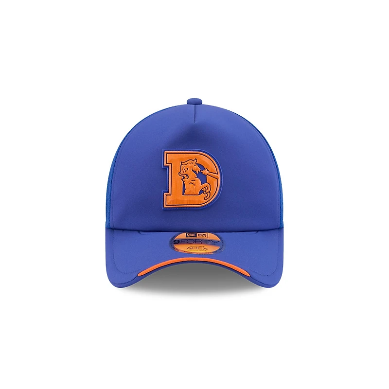 Denver Broncos Royal Blue 2026 NFL Sideline New Era 9FORTY Apex Adjustable Trucker Hat