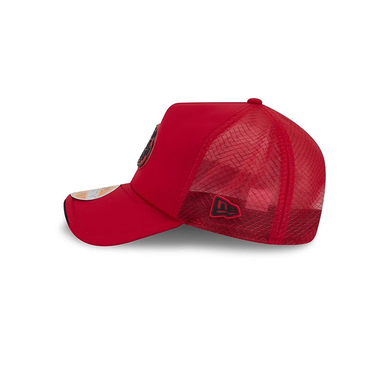 San Francisco 49ers Red 2026 NFL Sideline New Era 9FORTY Apex Adjustable Trucker Hat