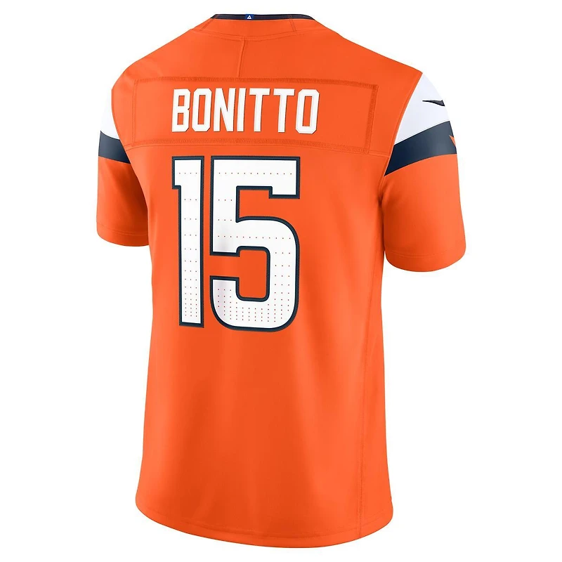 Denver Broncos Nik Bonitto Orange Nike Vapor F.U.S.E Stitched Limited Jersey