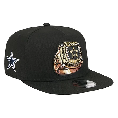 Dallas Cowboys Black Super Bowl Ring New Era 9FIFTY A-Frame Adjustable Hat