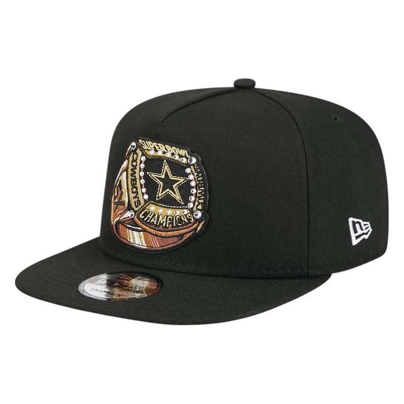 Dallas Cowboys Black Super Bowl Ring New Era 9FIFTY A-Frame Adjustable Hat
