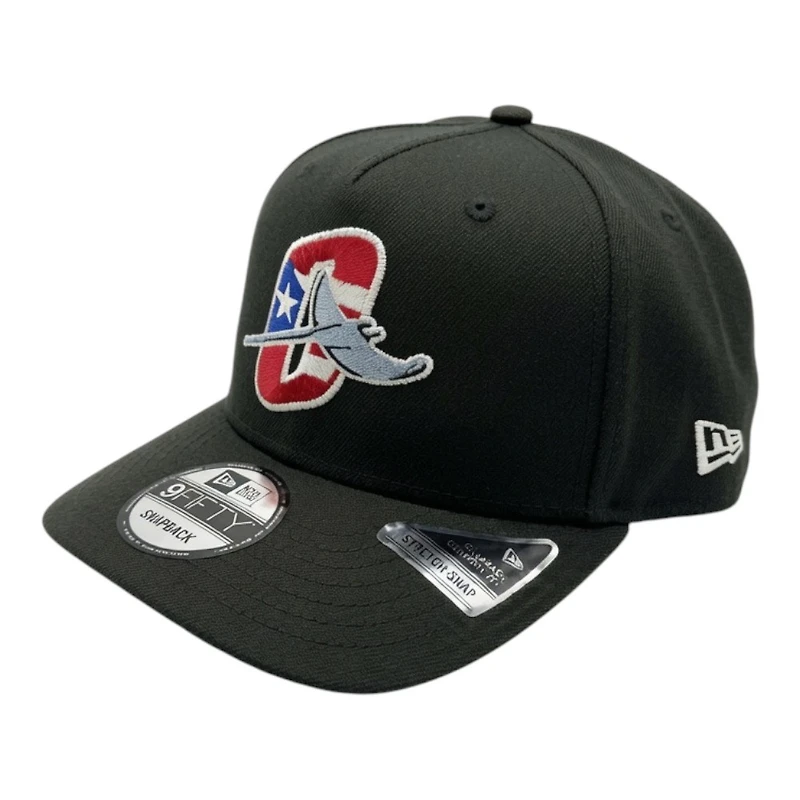 Orlando Rays Black PR Logo Southern League Patch Icy Blue UV New Era 9FIFTY A-Frame Snapback Hat