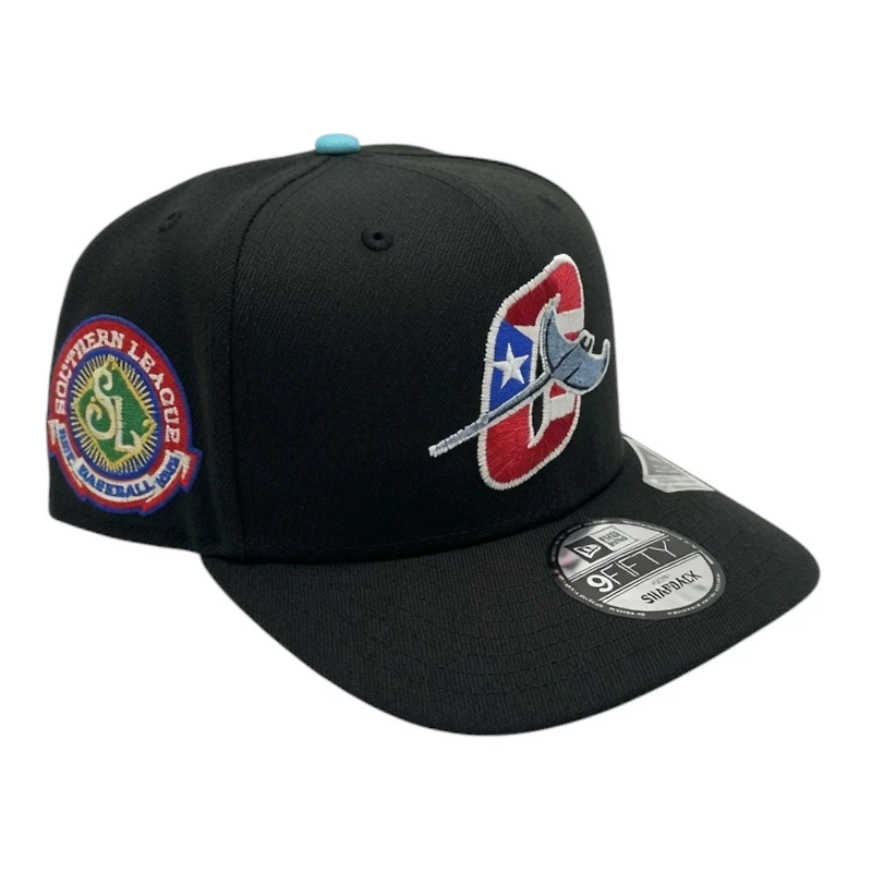 Orlando Rays Black PR Logo Southern League Patch Icy Blue UV New Era 9FIFTY A-Frame Snapback Hat