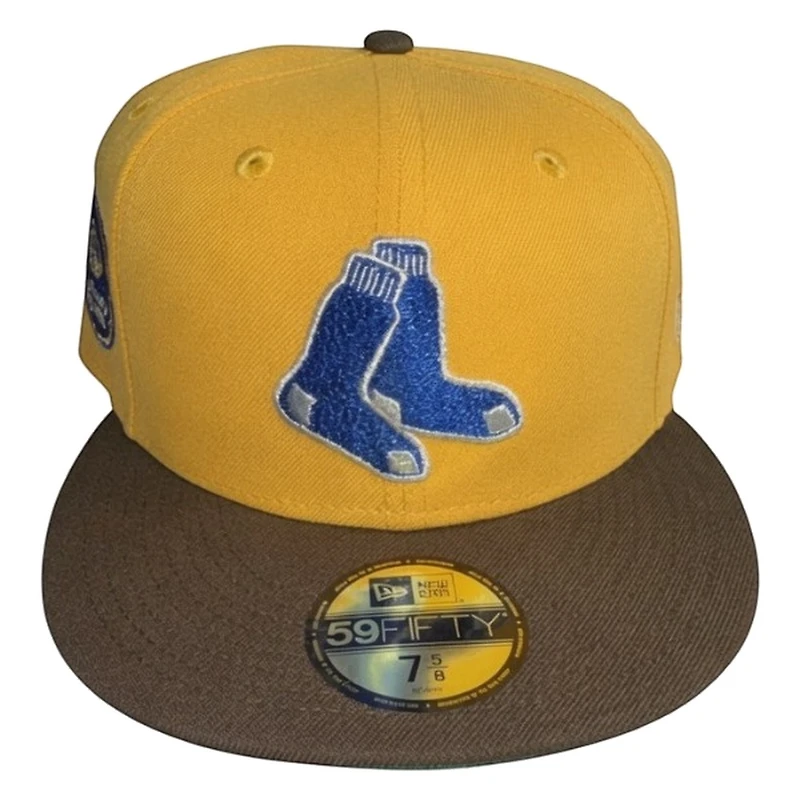 Boston Red Sox Yellow Walnut Platano Power Patch Kelly Green UV New Era 59FIFTY Fitted Hat