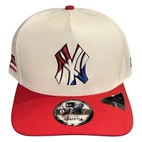 New York Yankees Chrome and Scarlet Red Puerto Rico Flag Patch New Era 9FIFTY A-Frame Snapback Hat