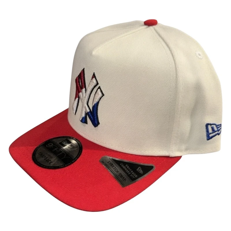 New York Yankees Chrome and Scarlet Red Puerto Rico Flag Patch New Era 9FIFTY A-Frame Snapback Hat