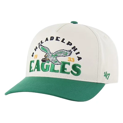 Philadelphia Eagles Natural Historic Throwback Arcitext '47 Hitch Snapback Hat