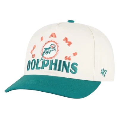 Miami Dolphins Natural Historic Throwback Arcitext '47 Hitch Snapback Hat