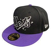 New York Mets Black and Purple Cosmic 50th Anniversary Patch Gray UV Era 59FIFTY Fitted Hat
