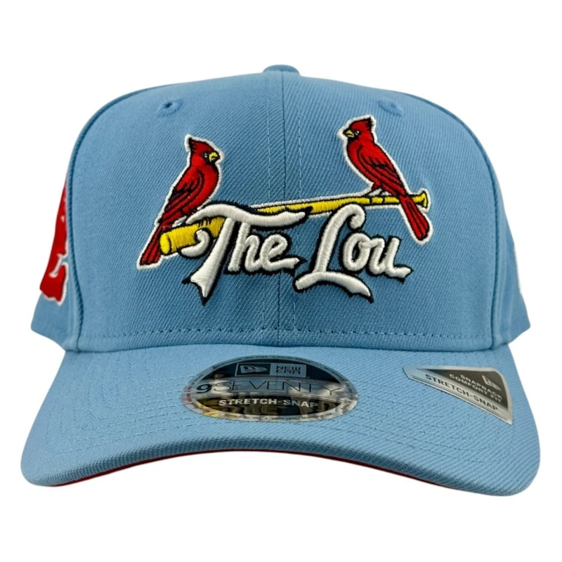 St. Louis Cardinals Light Blue "The Lou" STL Patch New Era 9SEVENTY Stretch-Snap Hat