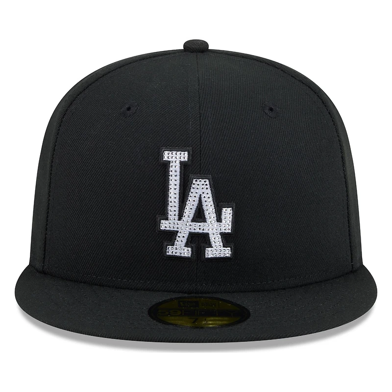 Los Angeles Dodgers Black Rhinestone Logo New Era 59FIFTY Fitted Hat