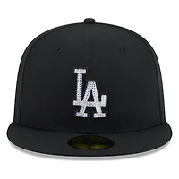 Los Angeles Dodgers Black Rhinestone Logo New Era 59FIFTY Fitted Hat