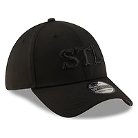 St. Louis Cardinals STL Black on New Era 39THIRTY Stretch Fit Hat