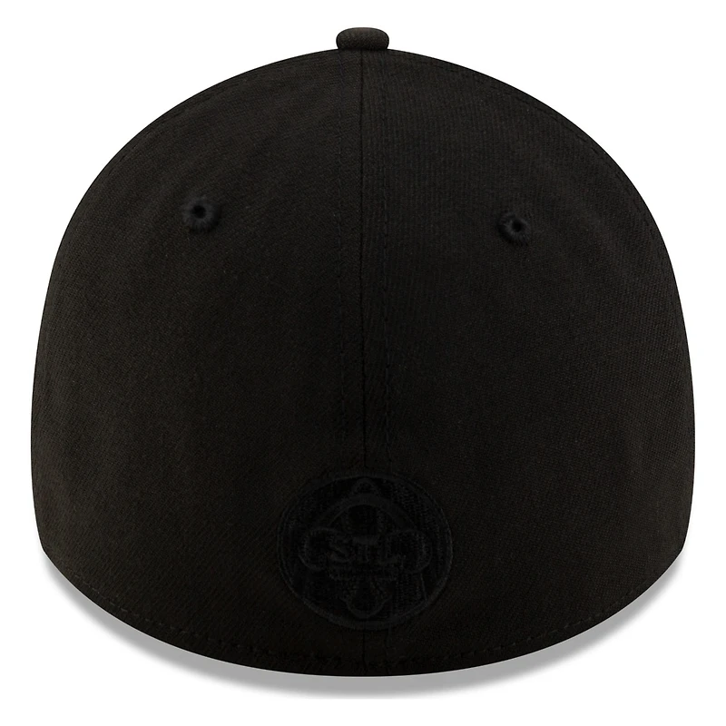 St. Louis Cardinals STL Black on New Era 39THIRTY Stretch Fit Hat