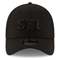 St. Louis Cardinals STL Black on New Era 39THIRTY Stretch Fit Hat