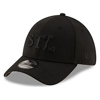 St. Louis Cardinals STL Black on New Era 39THIRTY Stretch Fit Hat