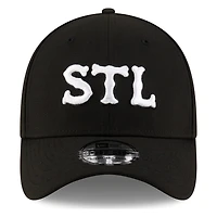 St. Louis Cardinals STL Black and White New Era 39THIRTY Stretch Fit Hat
