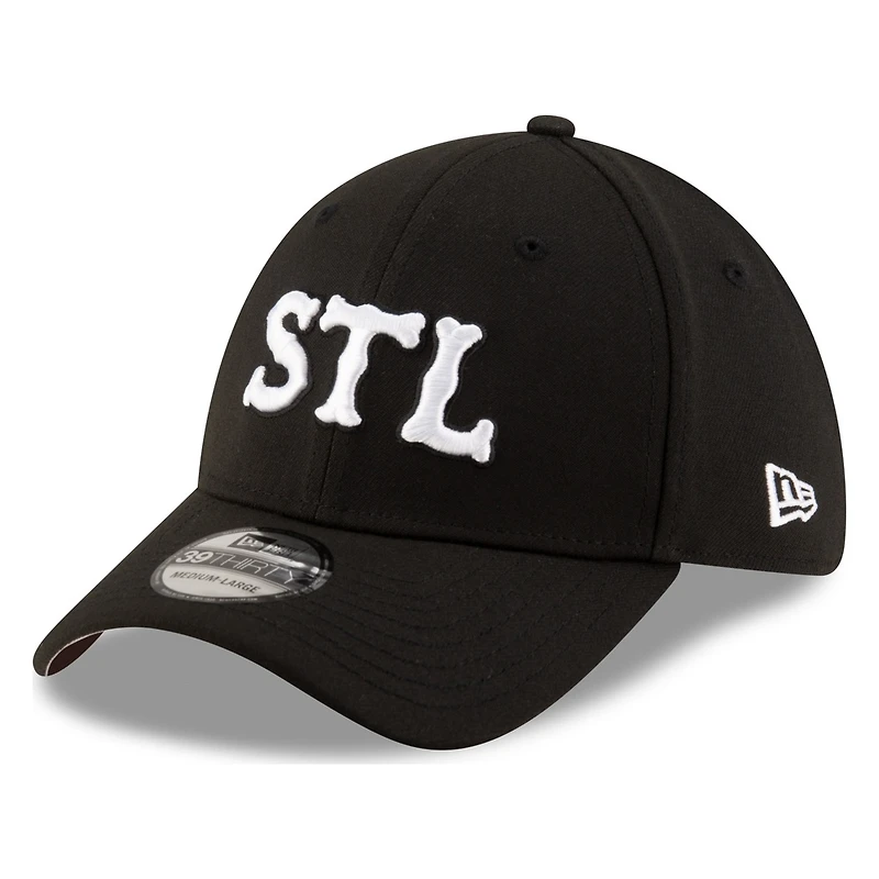 St. Louis Cardinals STL Black and White New Era 39THIRTY Stretch Fit Hat